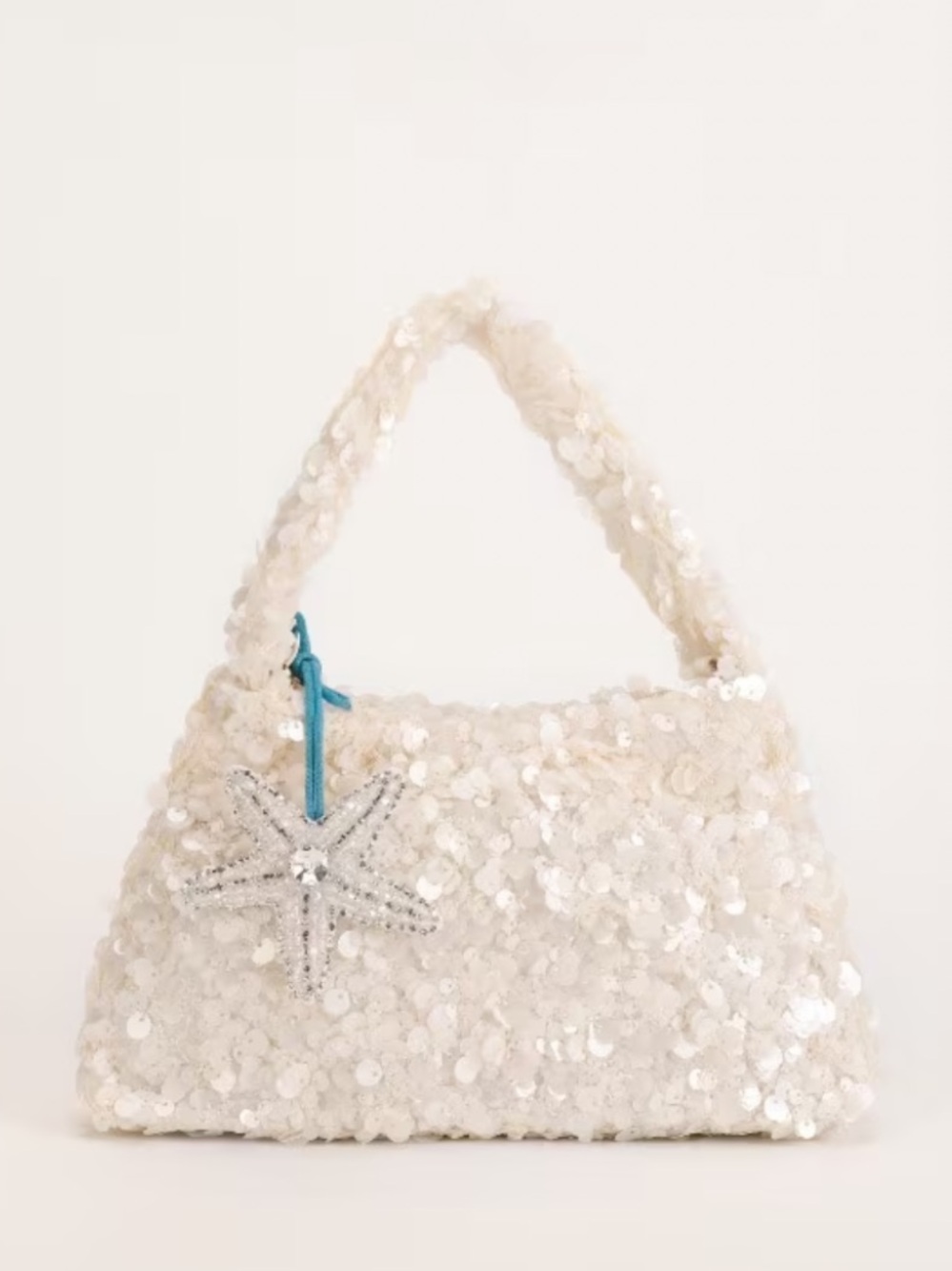 Sequin Evening Bag Purse Crossbody With Beaded Embellished Starfish Bag Charm